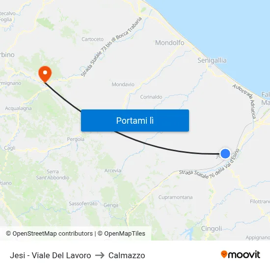 Jesi - Viale Del Lavoro to Calmazzo map