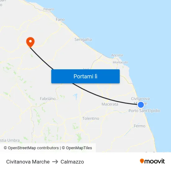 Civitanova  Marche to Calmazzo map