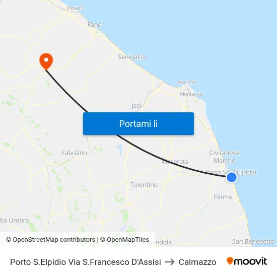 Porto S.Elpidio Via S.Francesco D'Assisi to Calmazzo map