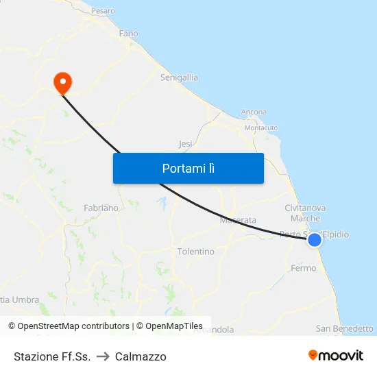Stazione Ff.Ss. to Calmazzo map