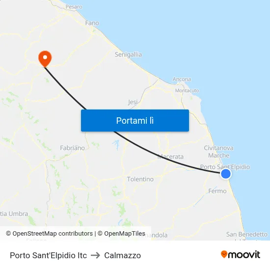 Porto Sant'Elpidio Itc to Calmazzo map