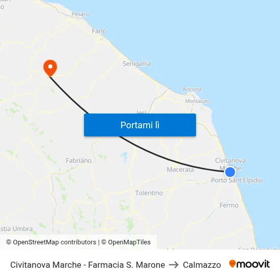 Civitanova Marche - Farmacia S. Marone to Calmazzo map