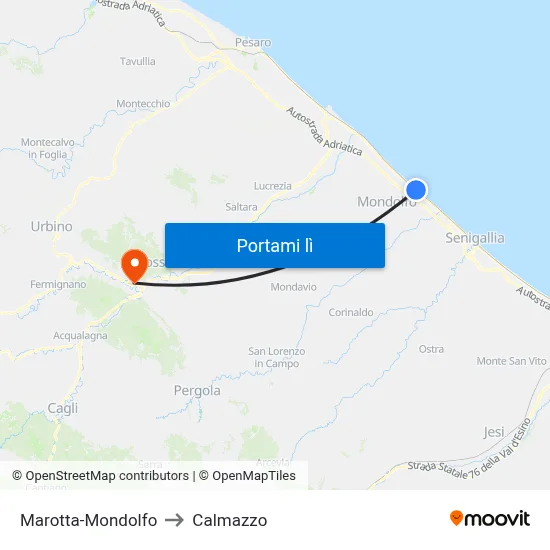 Marotta-Mondolfo to Calmazzo map