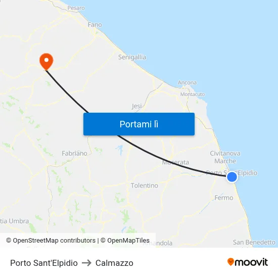 Porto Sant'Elpidio to Calmazzo map