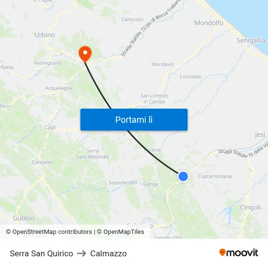 Serra San Quirico to Calmazzo map
