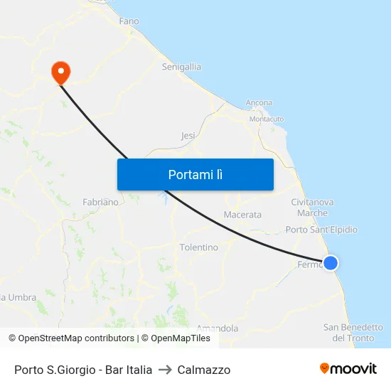 Porto S.Giorgio - Bar Italia to Calmazzo map