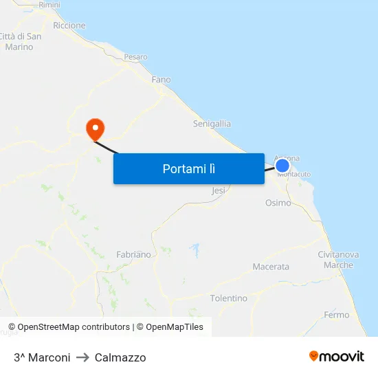 3^ Marconi to Calmazzo map