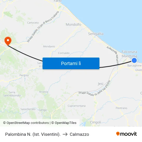 Palombina N. (Ist. Visentini). to Calmazzo map