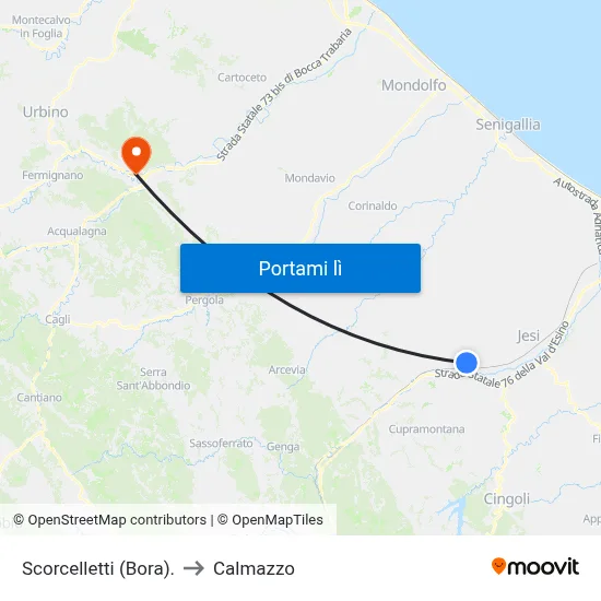 Scorcelletti (Bora). to Calmazzo map