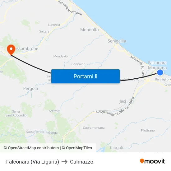 Falconara (Via Liguria) to Calmazzo map