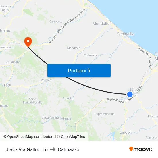 Jesi - Via Gallodoro to Calmazzo map