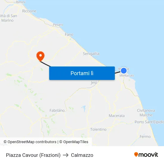 Piazza Cavour (Frazioni) to Calmazzo map