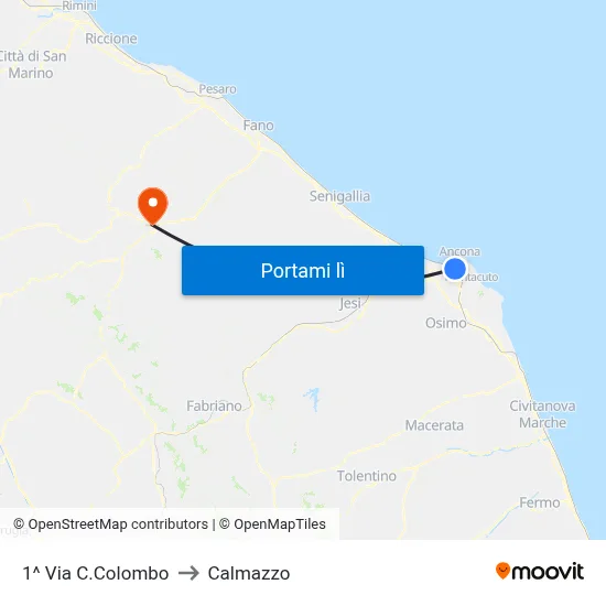 1^ Via C.Colombo to Calmazzo map