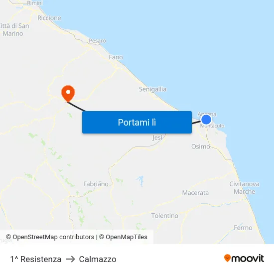 1^ Resistenza to Calmazzo map