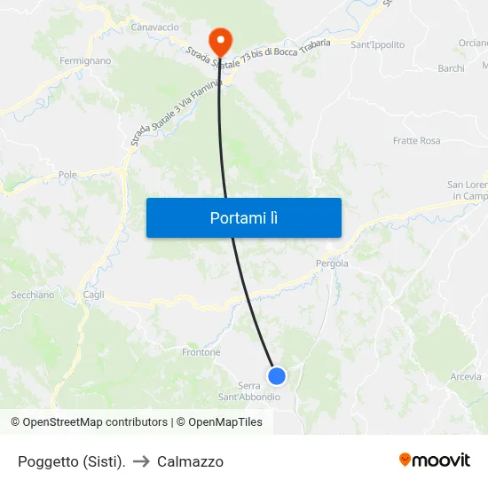 Poggetto (Sisti). to Calmazzo map