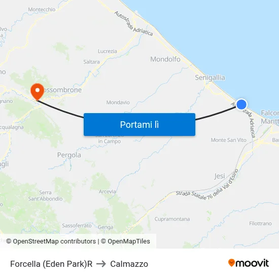 Forcella (Eden Park)R to Calmazzo map