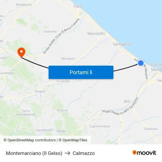 Montemarciano (Il Gelso) to Calmazzo map