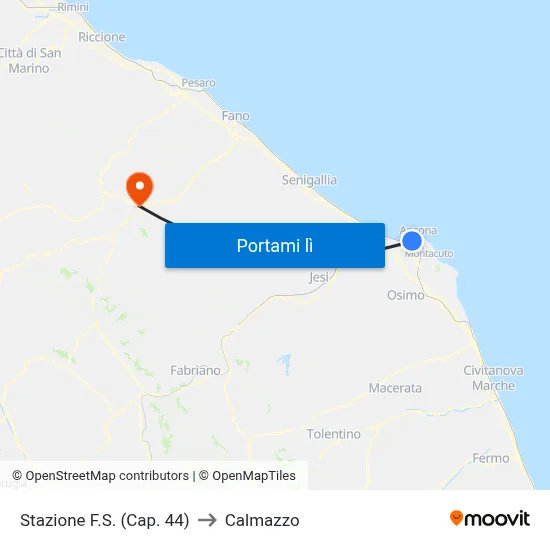 Stazione F.S. (Cap. 44) to Calmazzo map