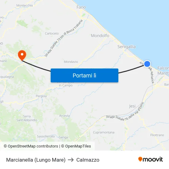 Marcianella (Lungo Mare) to Calmazzo map