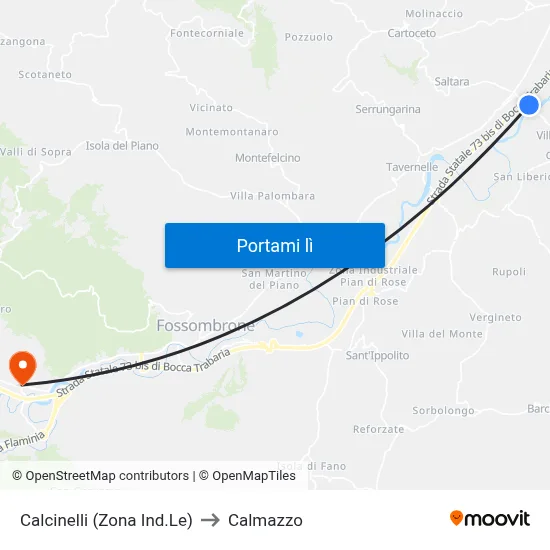 Calcinelli (Zona Ind.Le) to Calmazzo map