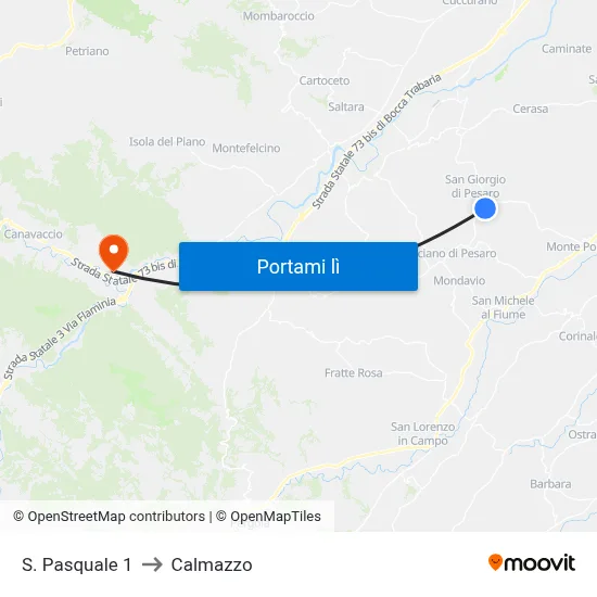 S. Pasquale 1 to Calmazzo map