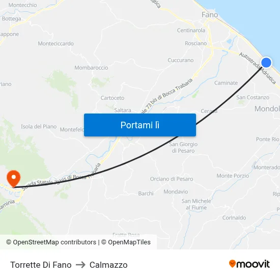 Torrette Di Fano to Calmazzo map