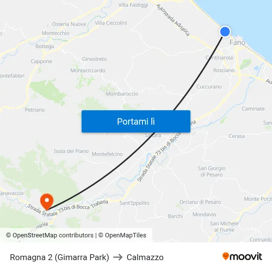 Romagna 2 (Gimarra Park) to Calmazzo map
