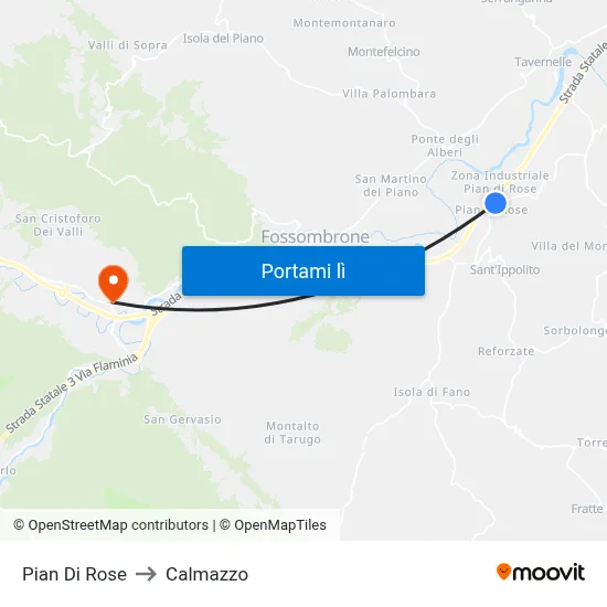 Pian Di Rose to Calmazzo map