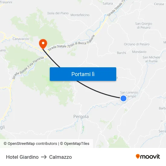 Hotel Giardino to Calmazzo map