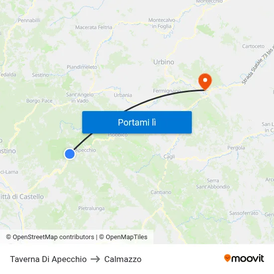 Taverna Di Apecchio to Calmazzo map