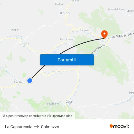 La Caprareccia to Calmazzo map