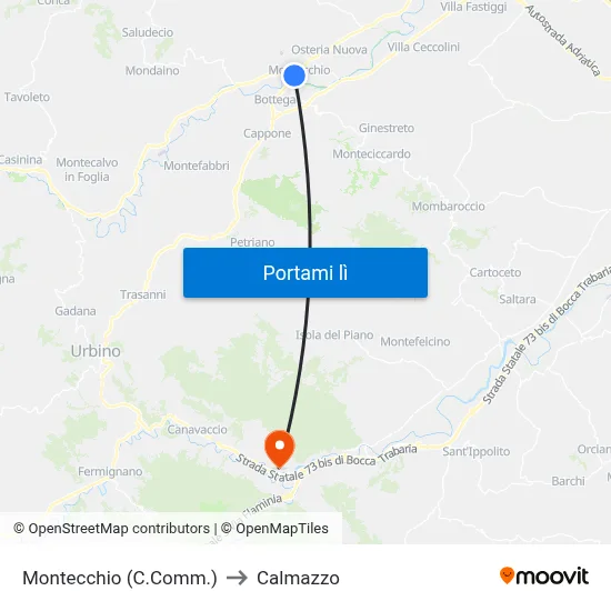 Montecchio (C.Comm.) to Calmazzo map