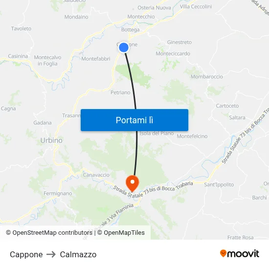 Cappone to Calmazzo map