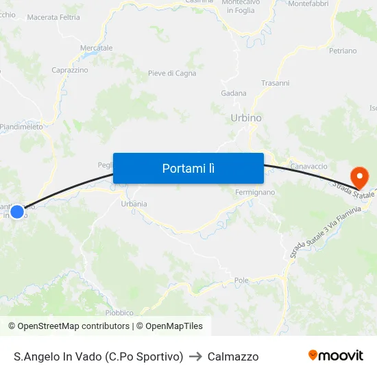 S.Angelo In Vado (C.Po Sportivo) to Calmazzo map