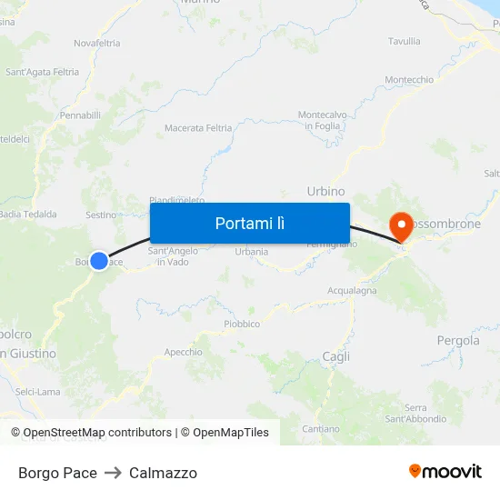 Borgo Pace to Calmazzo map