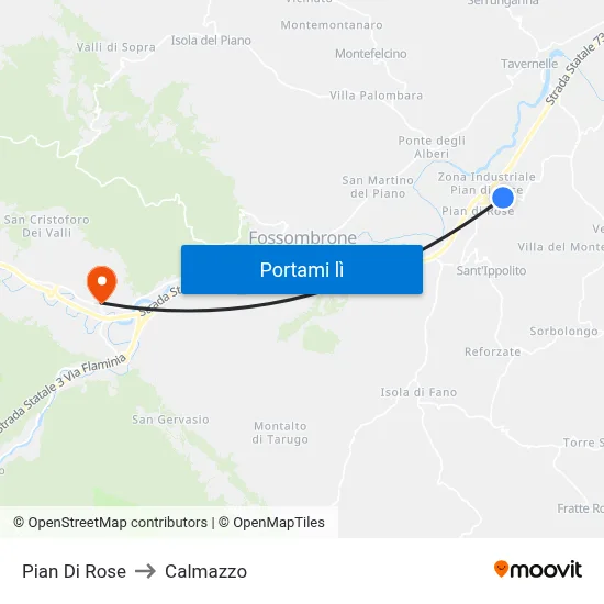 Pian Di Rose to Calmazzo map