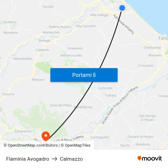 Flaminia Avogadro to Calmazzo map