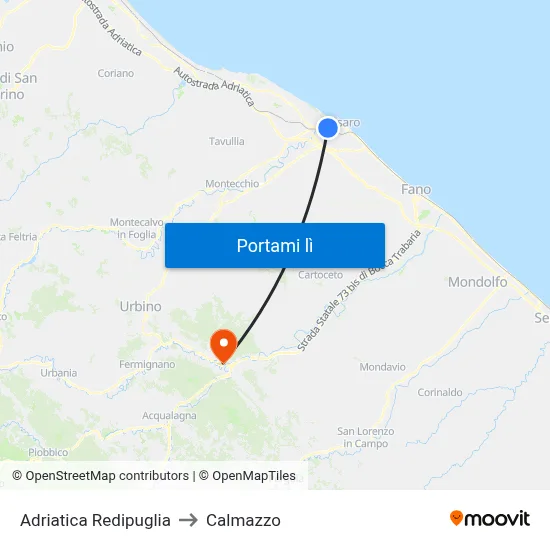 Adriatica Redipuglia to Calmazzo map