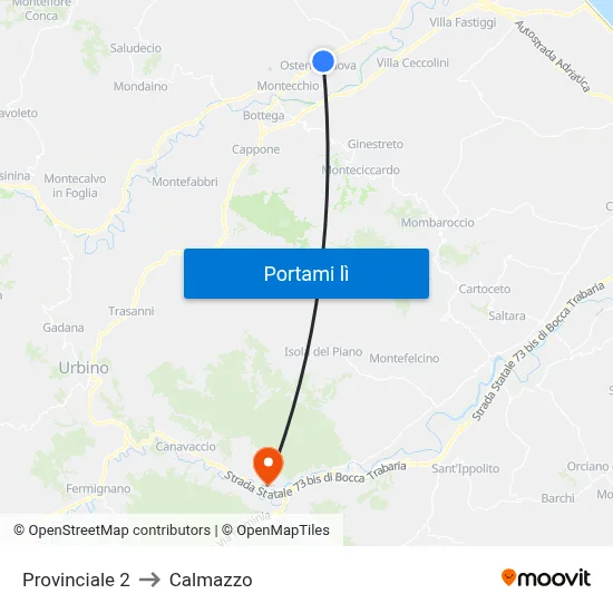 Provinciale 2 to Calmazzo map