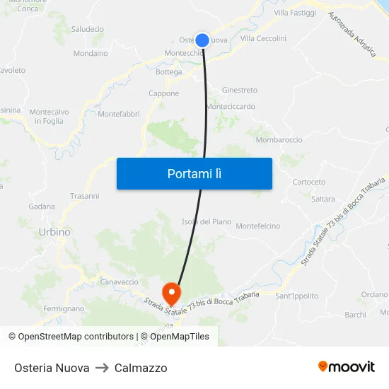 Osteria Nuova to Calmazzo map