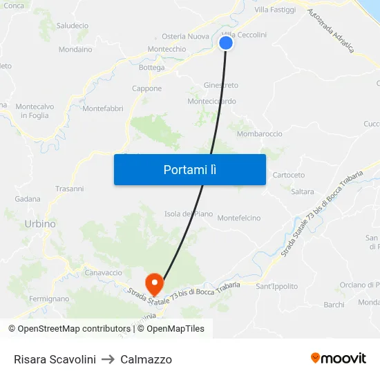 Risara Scavolini to Calmazzo map