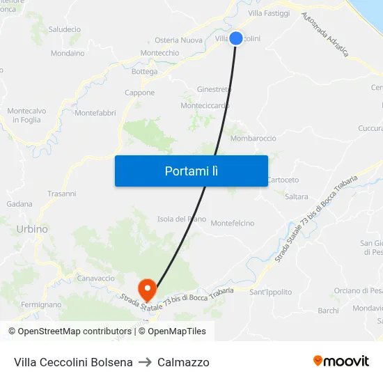 Villa Ceccolini Bolsena to Calmazzo map