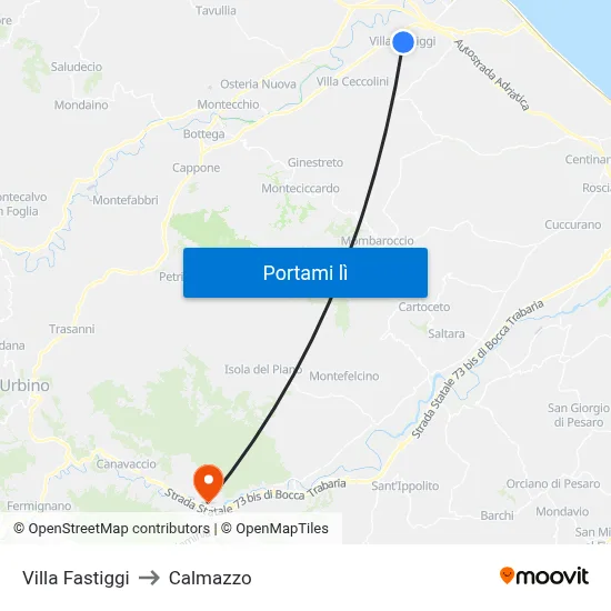 Villa Fastiggi to Calmazzo map