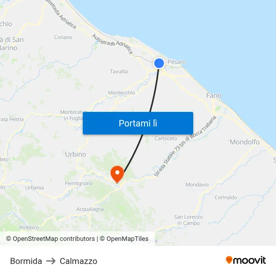 Bormida to Calmazzo map