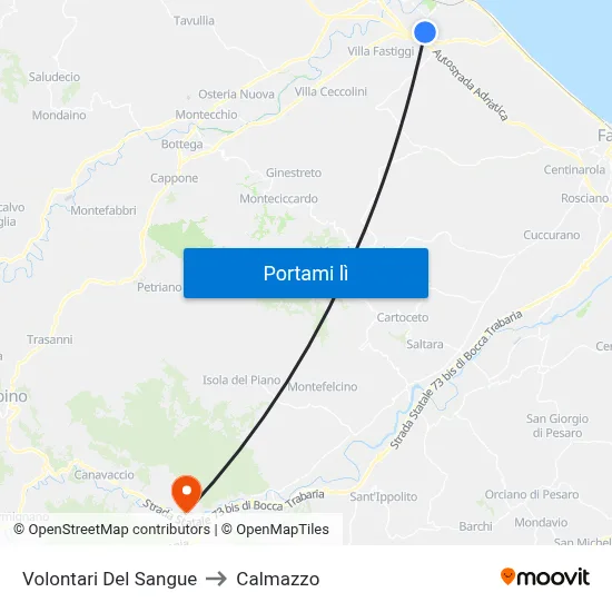 Volontari Del Sangue to Calmazzo map