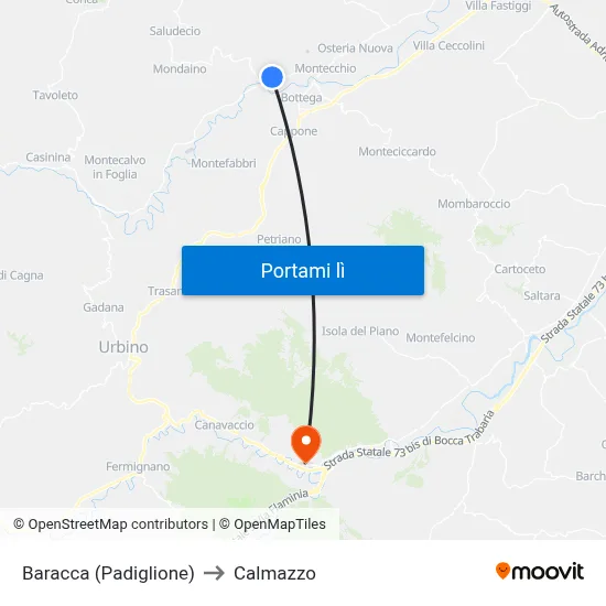 Baracca (Padiglione) to Calmazzo map