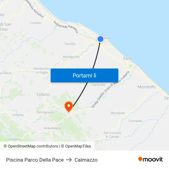 Piscina Parco Della Pace to Calmazzo map