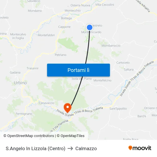 S.Angelo In Lizzola (Centro) to Calmazzo map