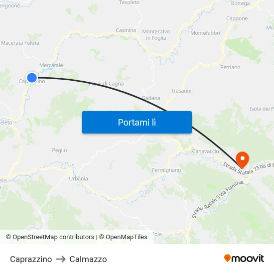 Caprazzino to Calmazzo map