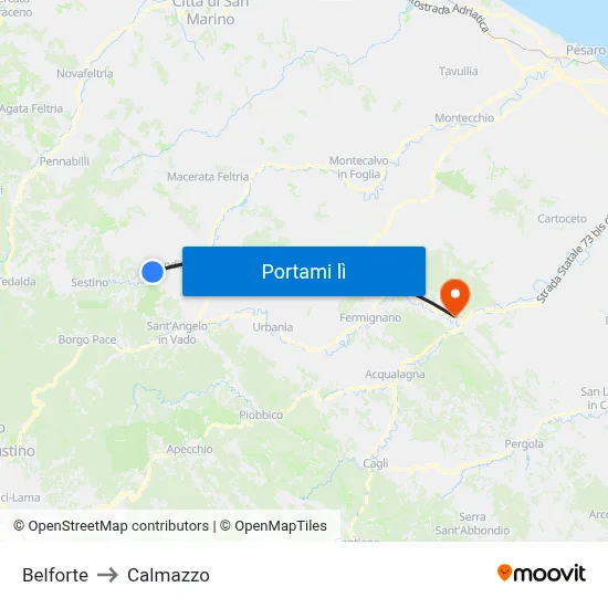 Belforte to Calmazzo map